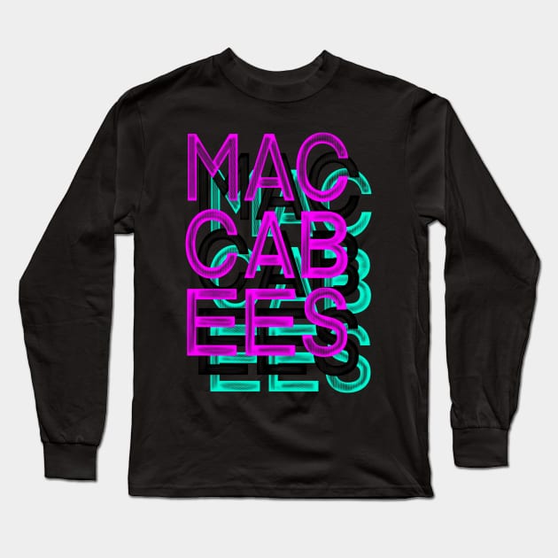 Glitchy Maccabees Logo Long Sleeve T-Shirt by HAPHEART.COM